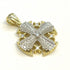 14K Gold With Center Diamond Jerusalem Cross Necklace